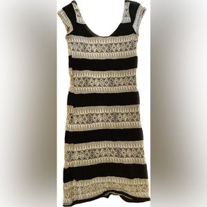 Dillema Black and Gold Lace Dress (Aritzia)
